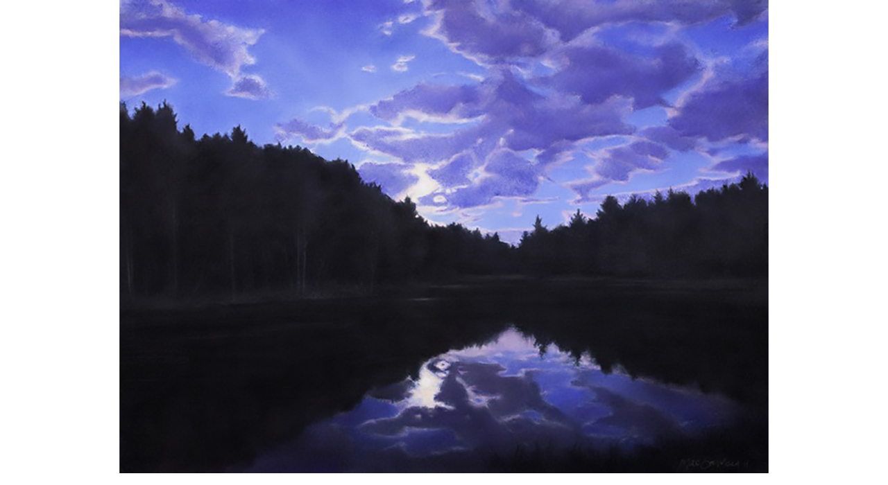 Full Moon Prentiss Pond 20 x 30 pastel